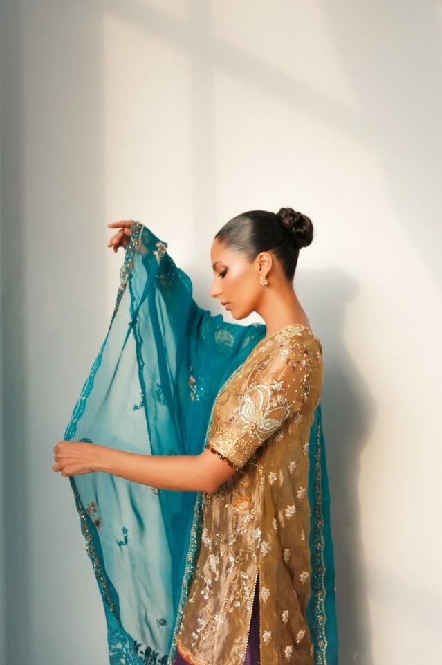 Ombre Mustard w/ Duputta & Dhaka