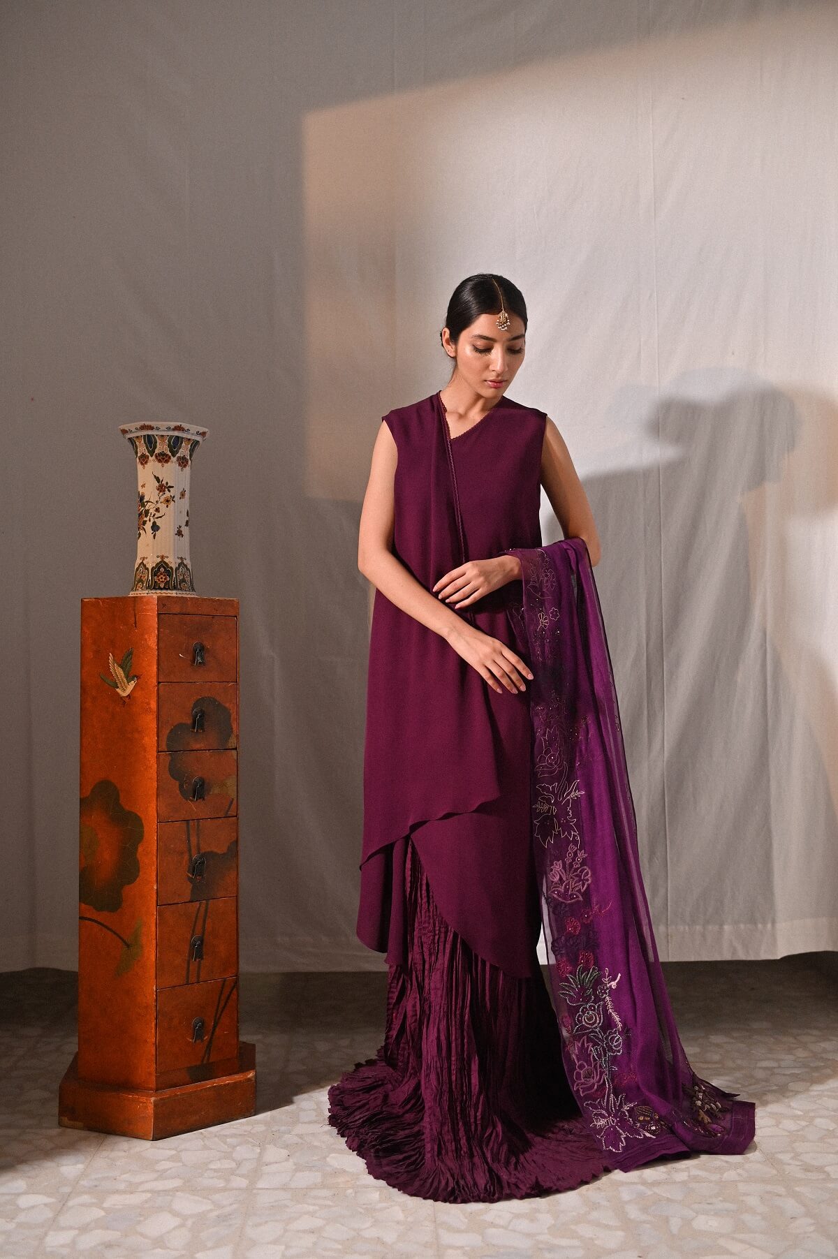 Phirni draped dress w/skirt and duputta