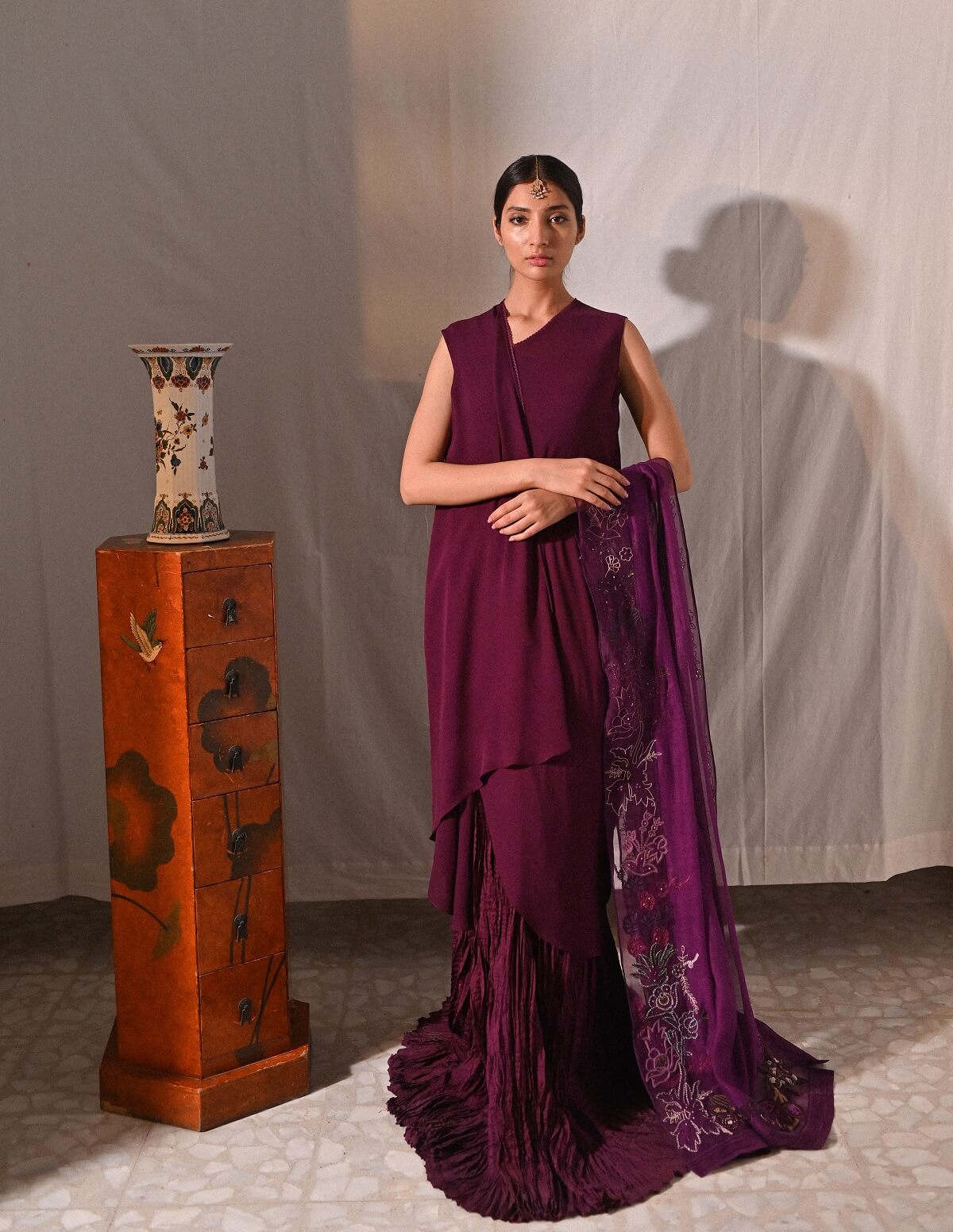 Phirni draped dress w/skirt and duputta